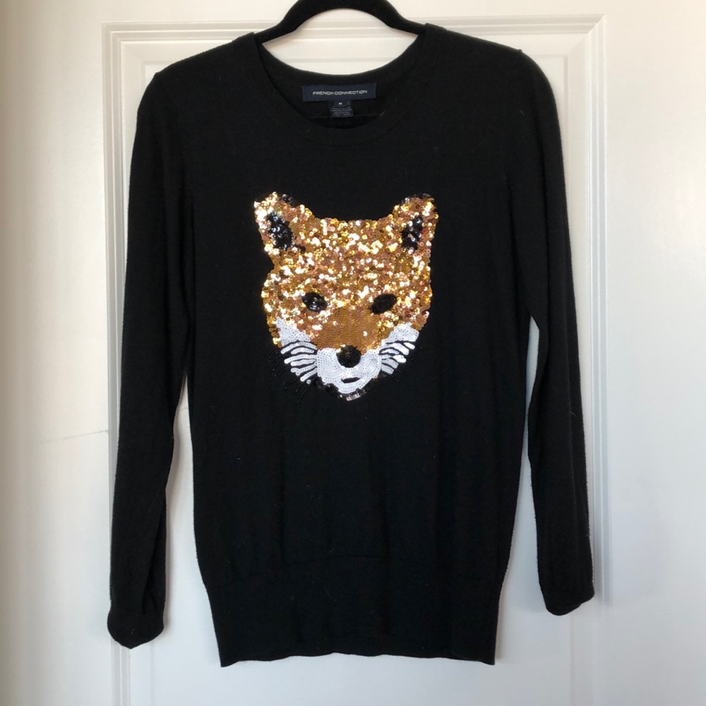 Sequin fox sweater